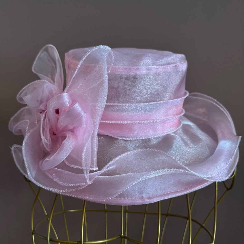 Elegant Pink Organza Hat